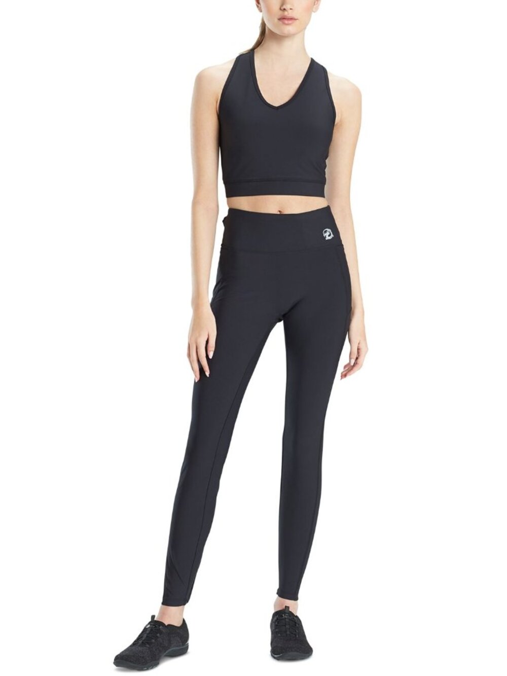 Josie Natori Womens Active Solstice V-Neck Cropped Top